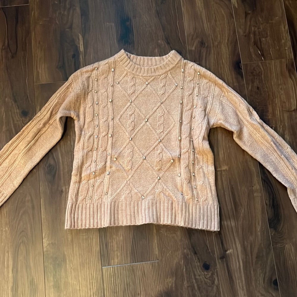 A new day pink rhinestone sweater